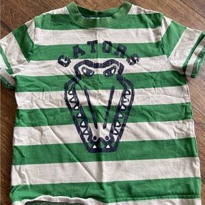 Hanna Andersson Green and White Striped Short Sleeve Tee gator alligator Florida
